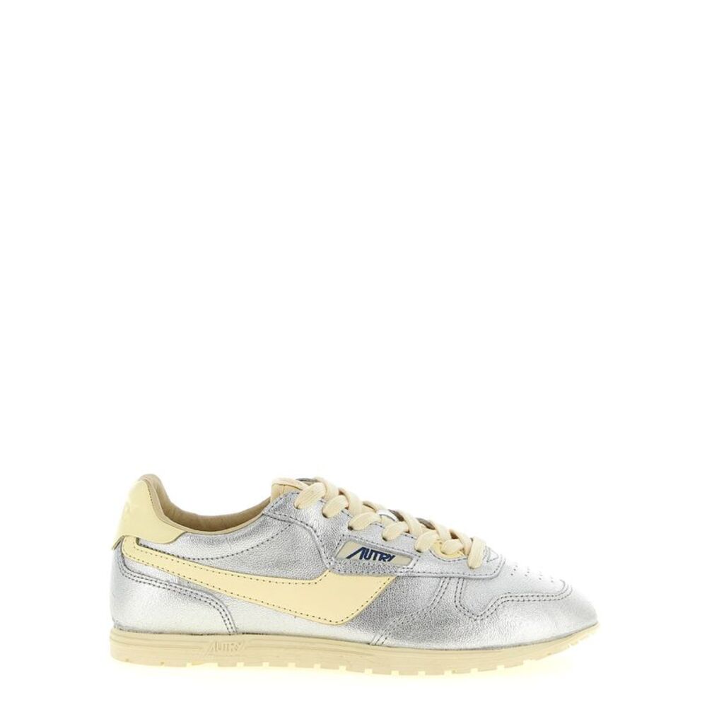 Autry Silver Cowhide Low Top Women's Sneakers